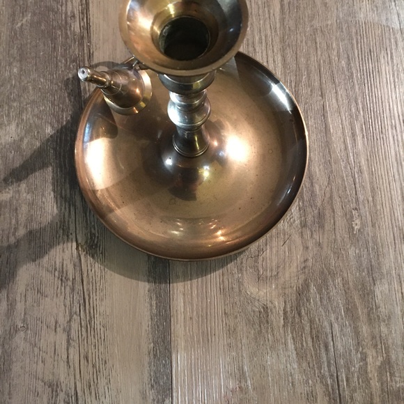 Candle Stick Holder w-Snuffer - Brass - Picture 6 of 8
